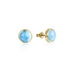 Alamea 14K YG Larimar Post Earrings 10mm