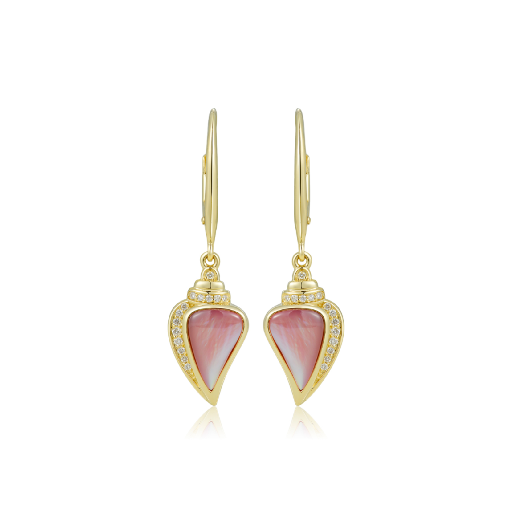 Alamea 14K Yellow Gold Diamond & MOP Conch Shell Earrings