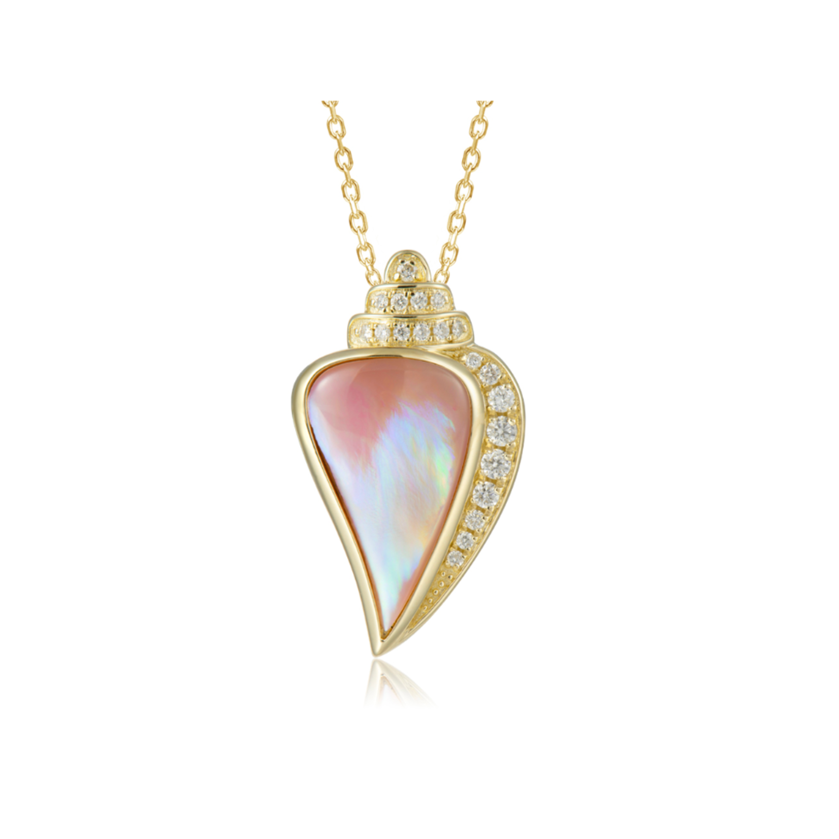 Alamea 14K Yellow Gold Diamond & MOP Conch Shell Pendant