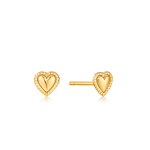 Ania Haie 14K Gold Plated Sterling Silver Rope Heart Bar Studs