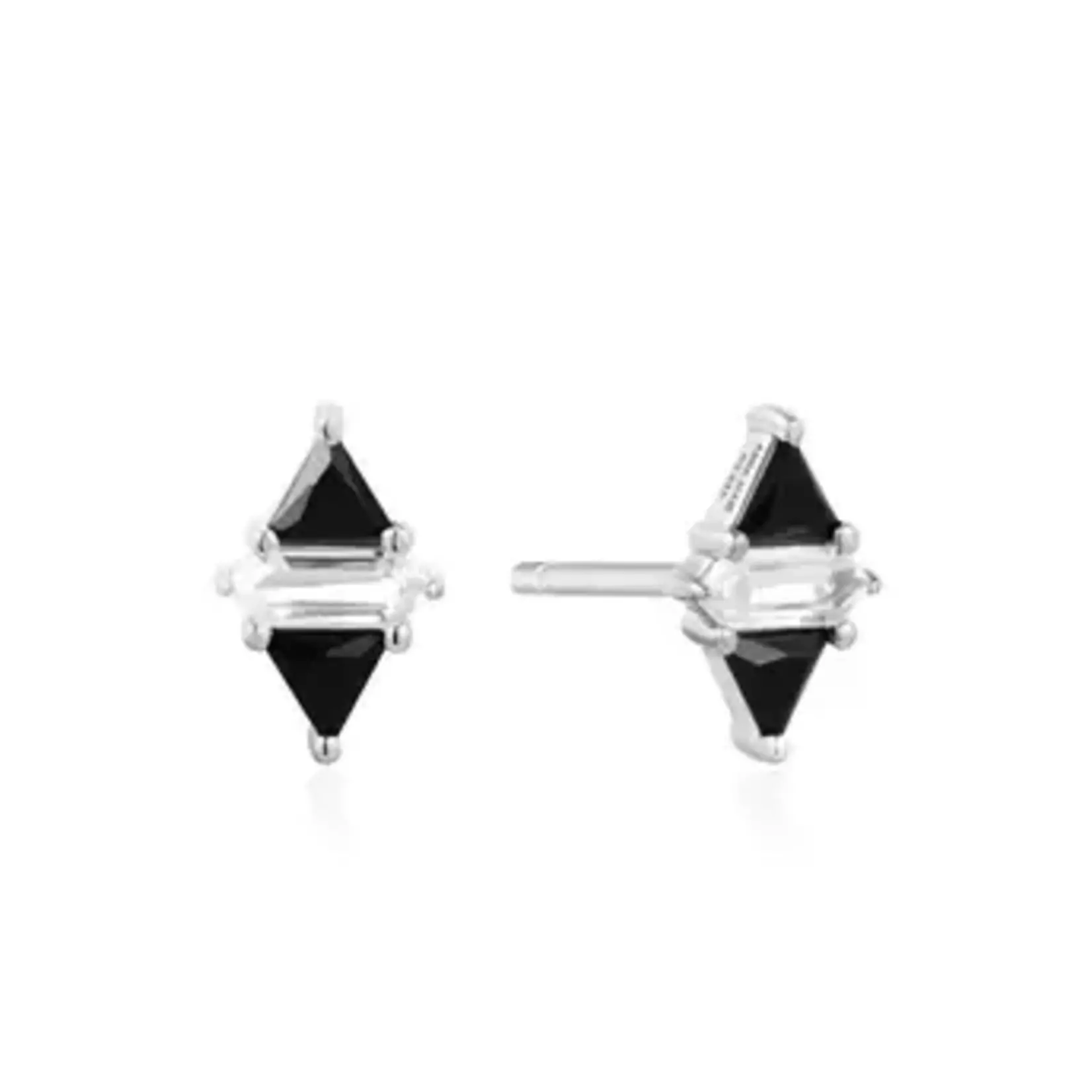 Ania Haie SS Triangle Black/White CZ Studs