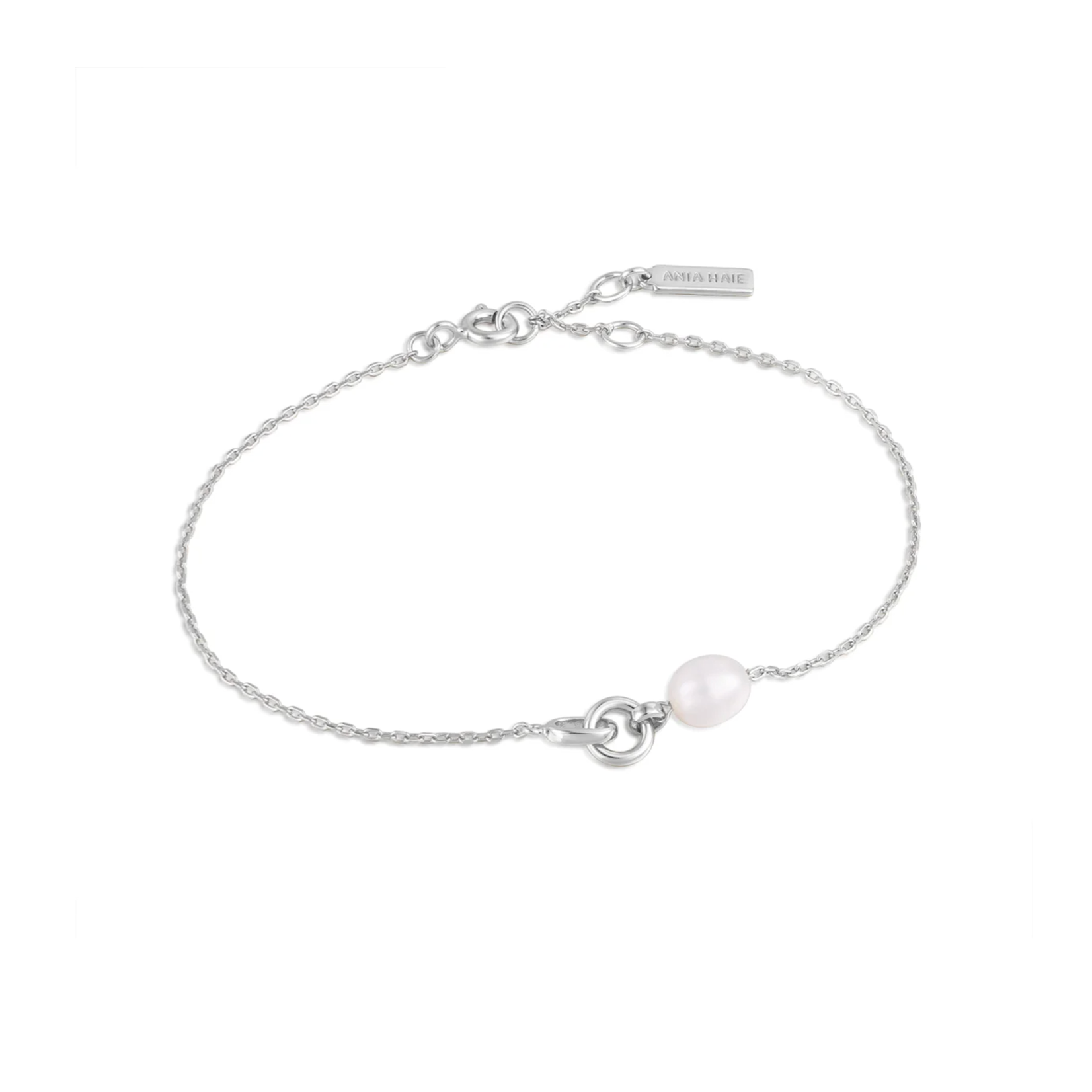 Ania Haie Sterling Silver Pearl Link Chain Bracelet