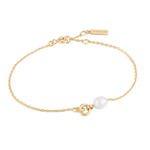 Ania Haie 14K Gold Plated Sterling Silver Pearl Link Chain Bracelet