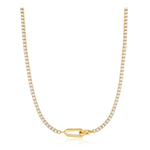 Ania Haie 14K Gold Plated Sterling Silver Sparkle Chain Interlock Necklace