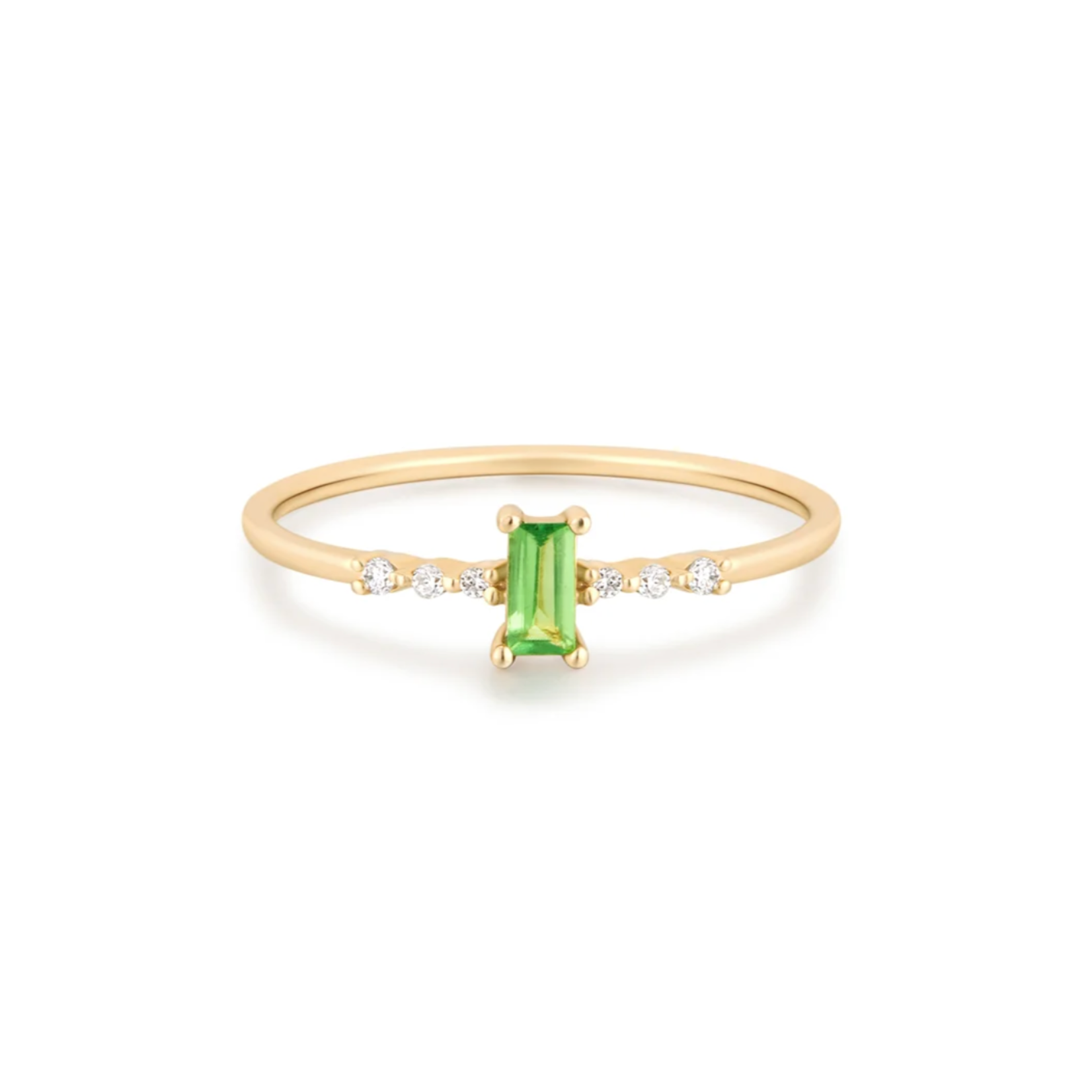 Ania Haie 14K Yellow Gold Green Tsavorite & Lab-Grown Diamonds Ring 7