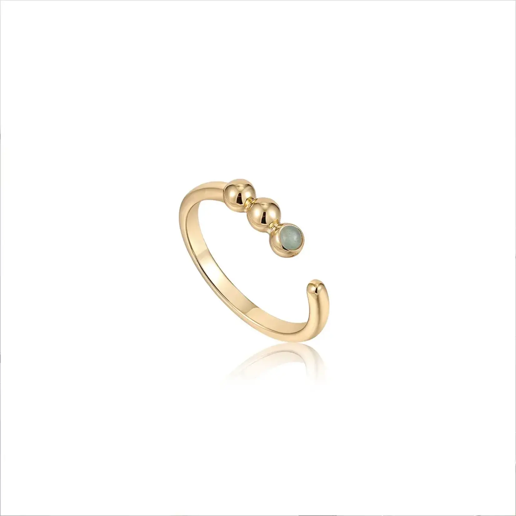 Ania Haie 14K Gold Plated Orb Amazonite Adjustable Ring