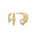 Ania Haie GP Wave Double Hoop Stud Earrings