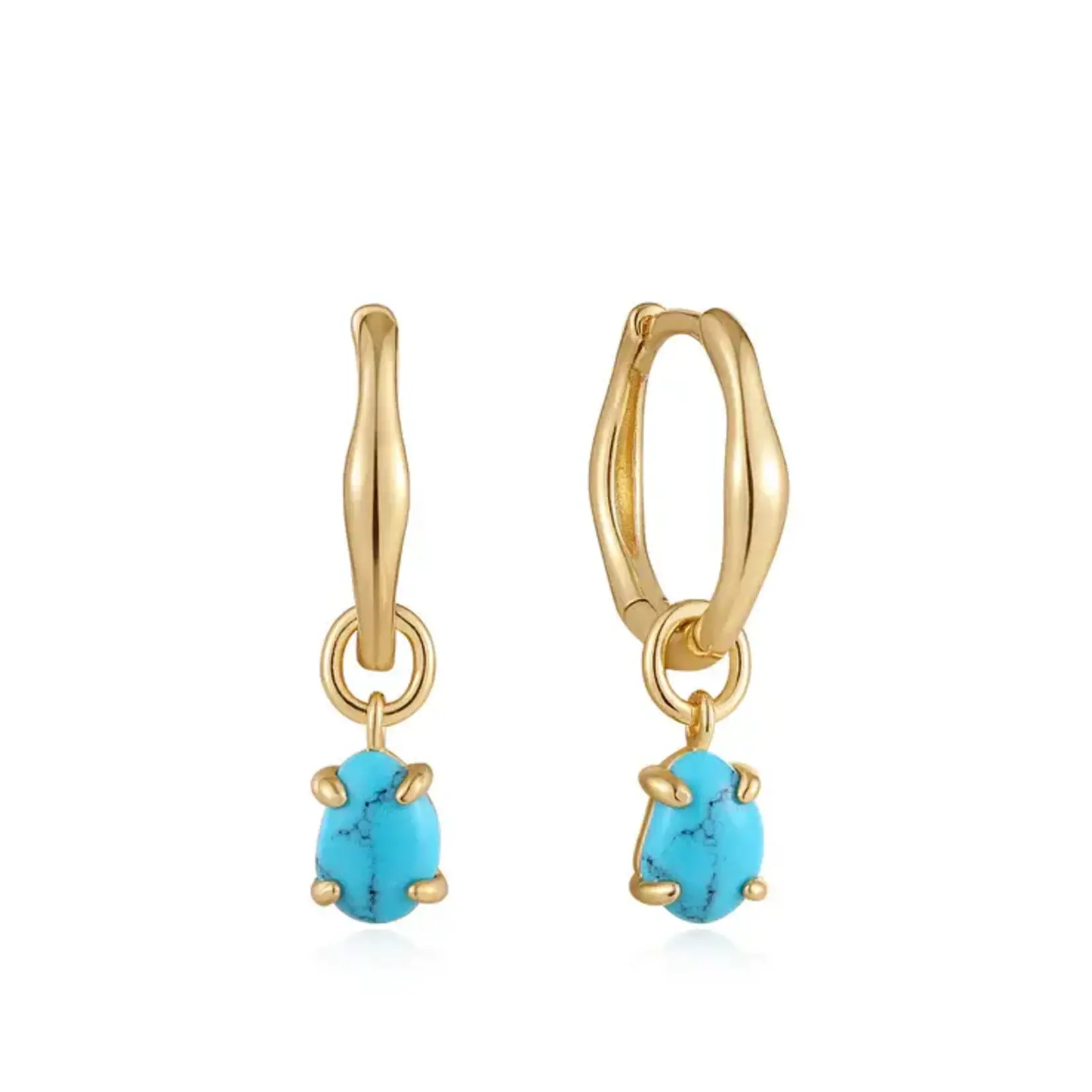 Ania Haie GP Turquoise Drop Wave Huggie Hoops