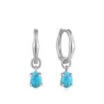 Ania Haie SS Turquoise Drop Wave Huggie Hoops
