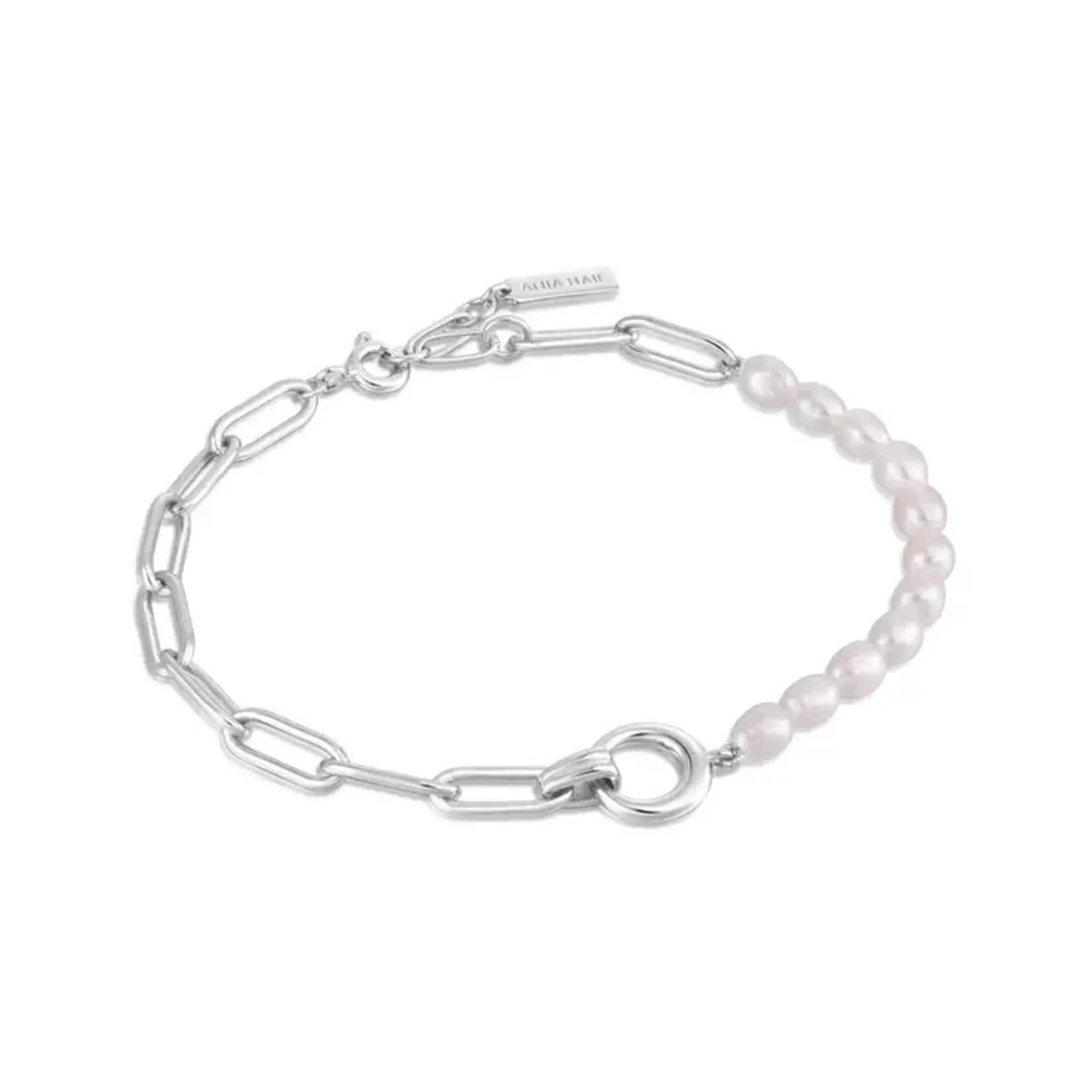 Ania Haie SS Pearl Chunky Link Chain Bracelet