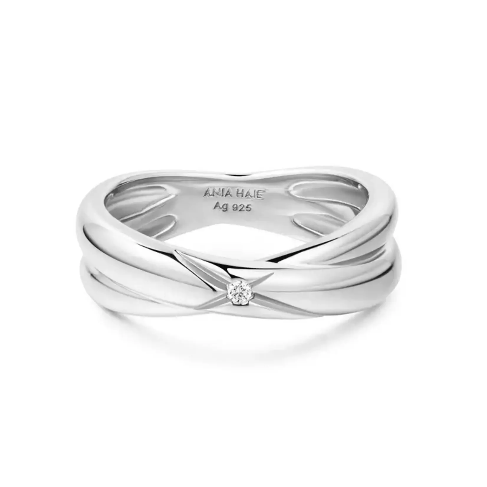 Ania Haie SS Cross Double Ring 6