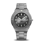 Bering Polished/Brushed Grey Links w/ Charcoal Face Watch