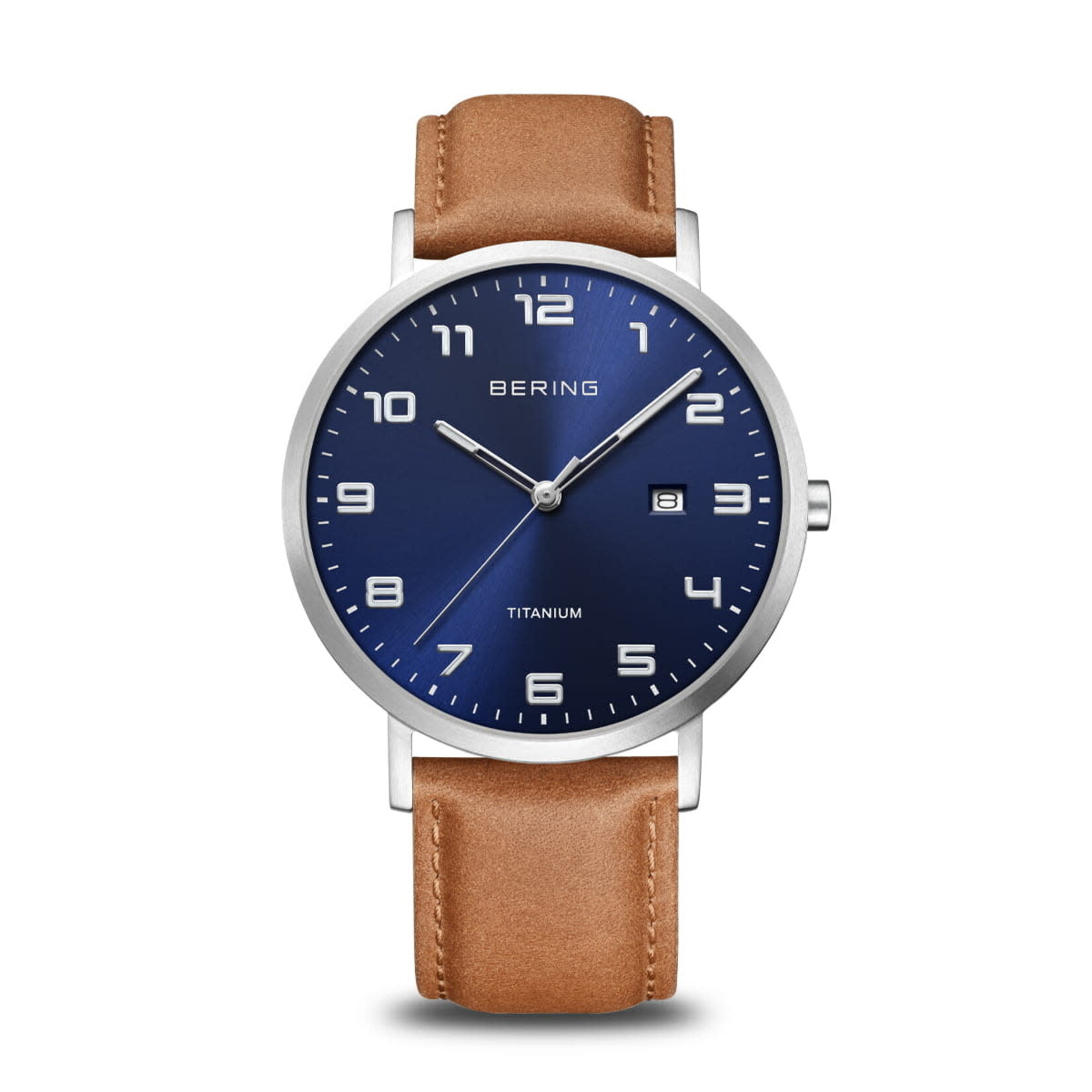 Bering Tan Leather w/ Blue Sunray Face Watch