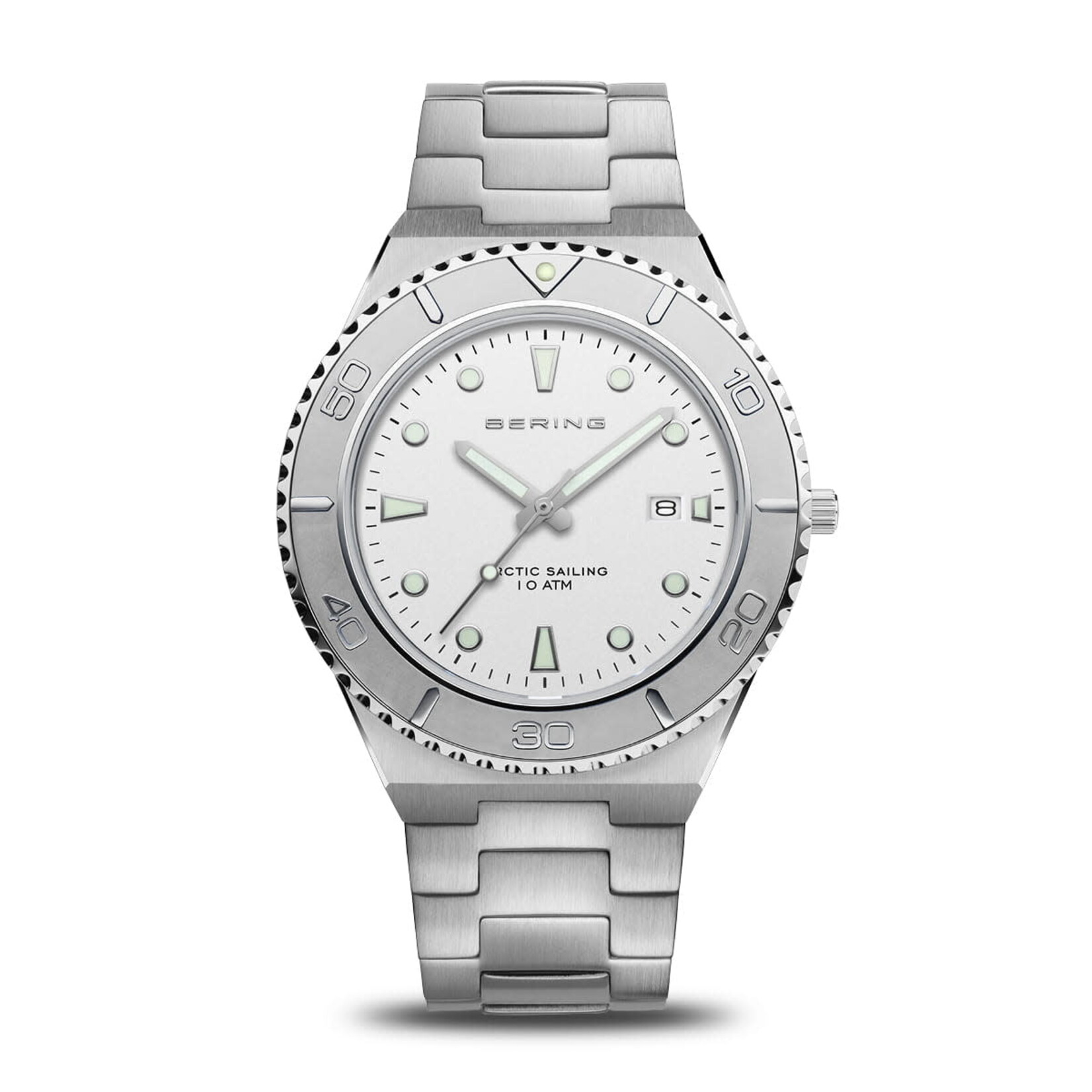 Bering Polished/Brushed Silver Arctic Sailing Watch