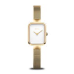 Bering Classic Polished Yellow Gold Rectangular Watch