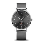 Bering Classic Polished Grey Band and Face Watch - w/ Seconds Subdial