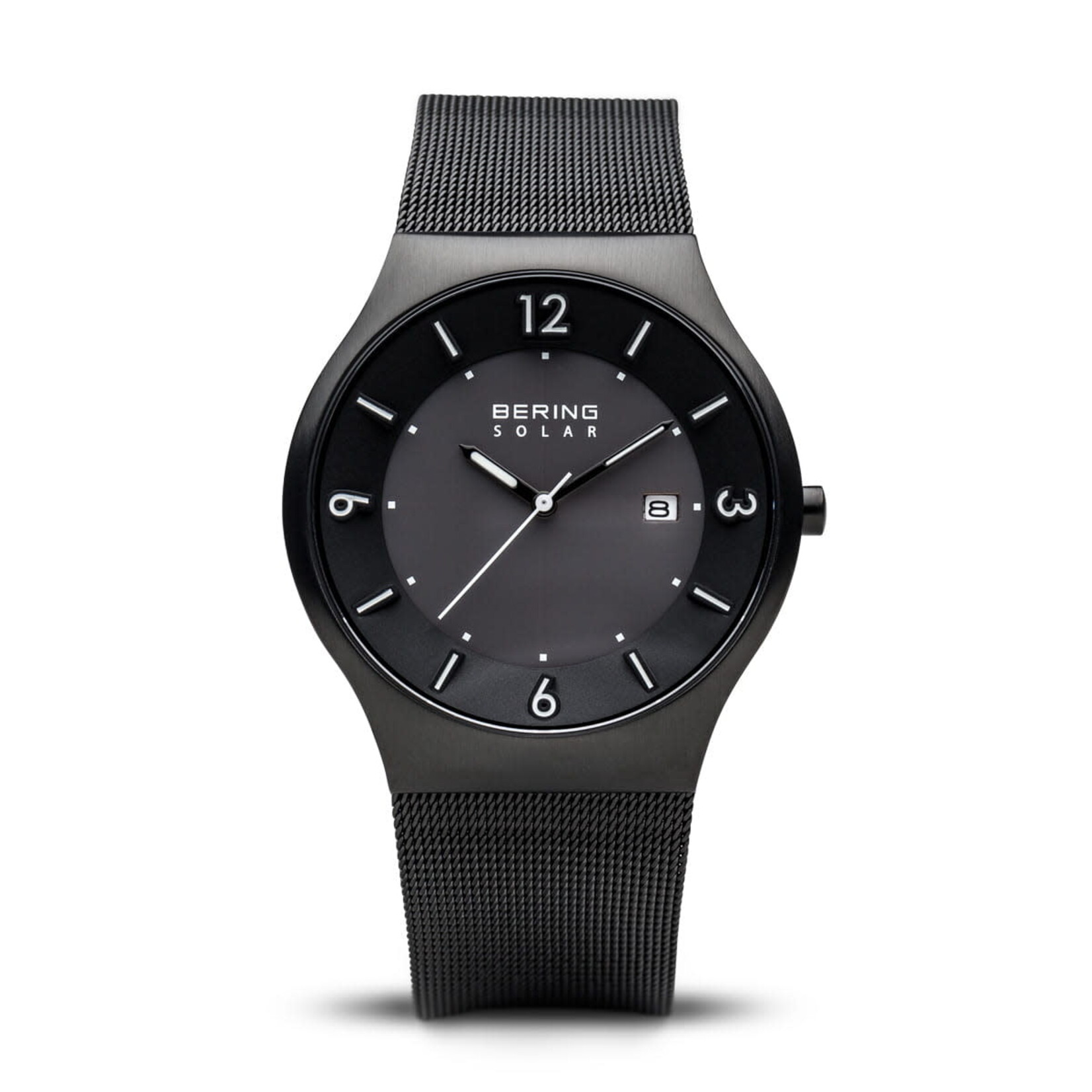 Bering All Black Slim Solar + Date Watch