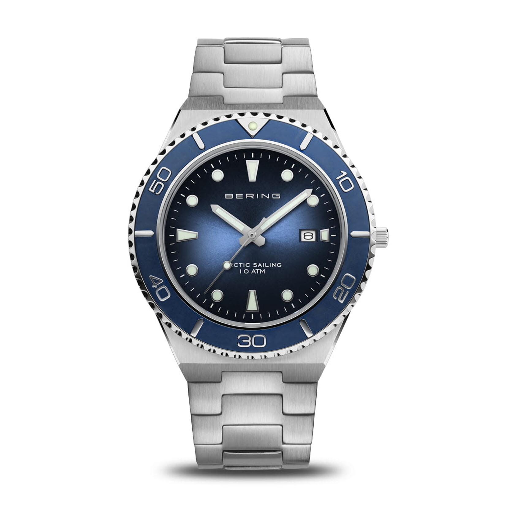 Bering Silver Links w/ Blue Face Artic Sailing Watch