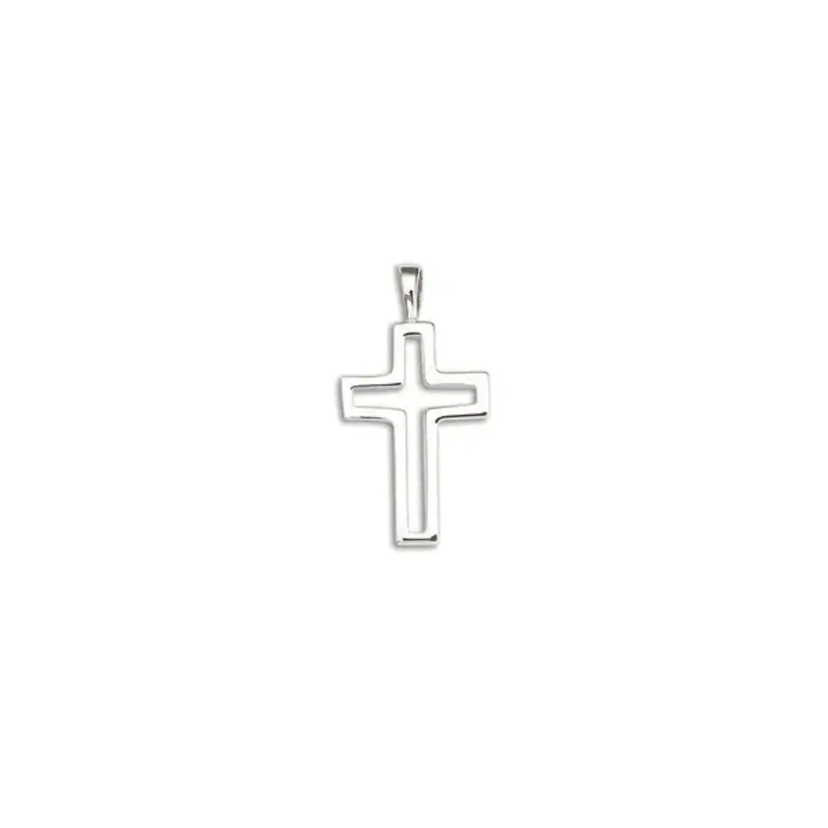 D'Amico Sterling Silver Medium Open Cut Cross Pendant
