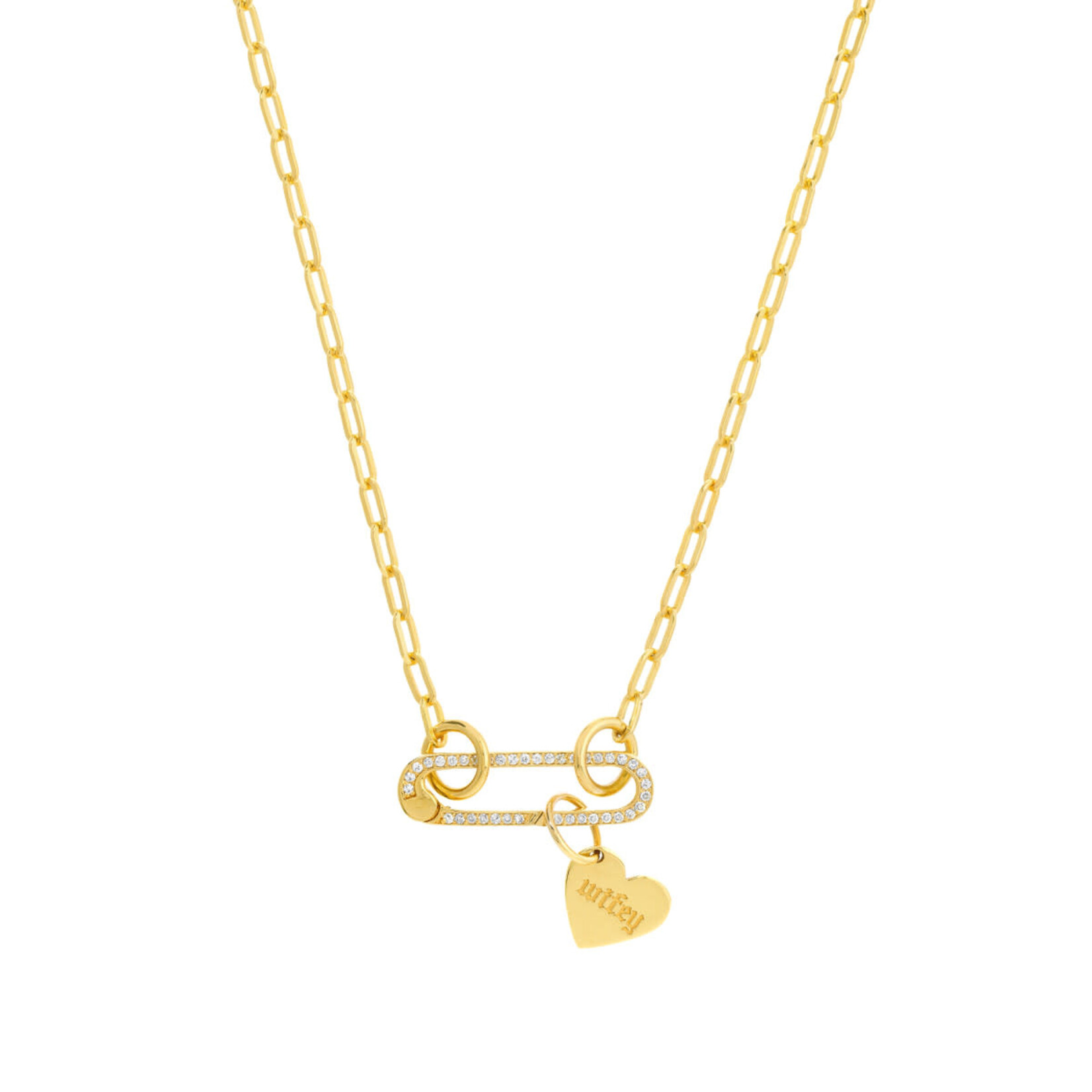 Midas 14K Paperclip Diamond Front Clasp Necklace