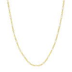 Midas 14K Yellow Gold White Enamel Bead Piatto Chain 18"-16"
