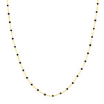 Midas 14K Yellow Gold Black Enamel Bead Piatto Chain 18"-16"