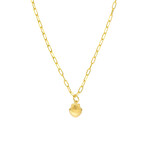 Midas 14K Yellow Gold Mini Seashell Pendant w/ Paperclip Chain 18"