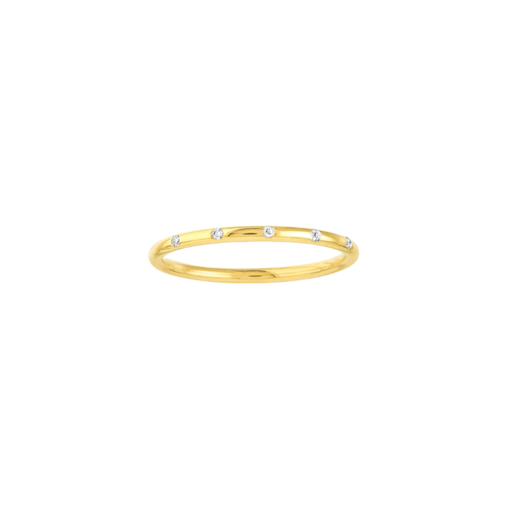 Midas 14K Yellow Gold Diamond Station Stackable Band Ring 7
