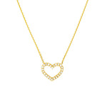 Midas 14K YG Diamond Frame Heart Adjustable Necklace 18"