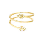 Midas 14K YG Diamond Swirl Ring W/ Pear Shape Ends 7