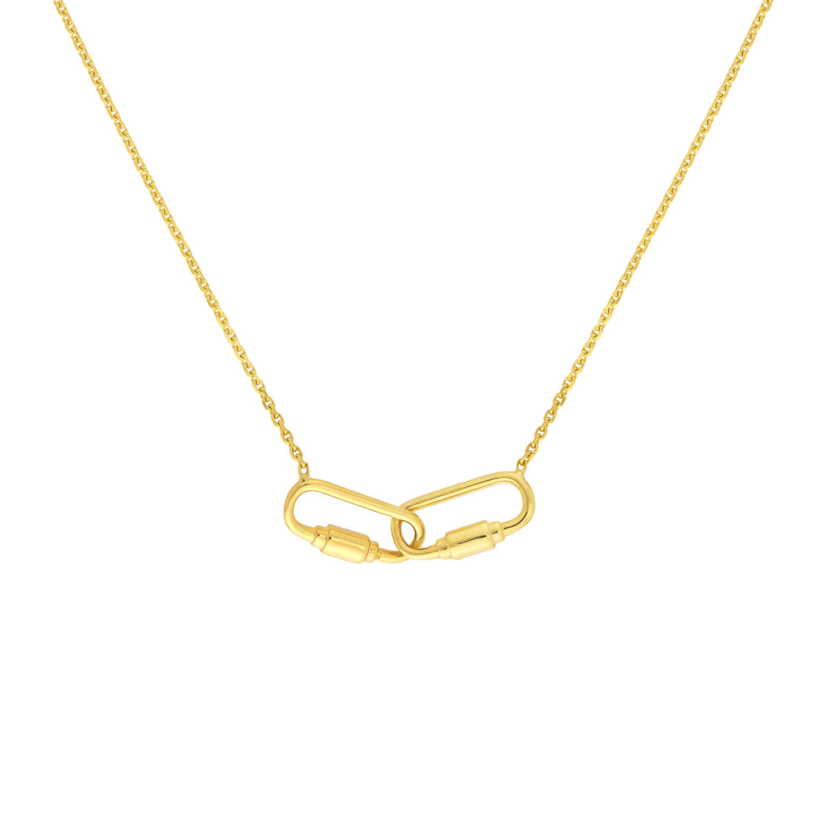 Midas 14K Yellow Gold Petite Carabiner Links Necklace 16"-18" ADJ.