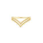 Midas 14K Yellow Gold Double Beaded V Ring 7
