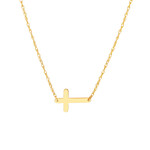 Midas 14K YG Mini Cross Adjustable Necklace 18"