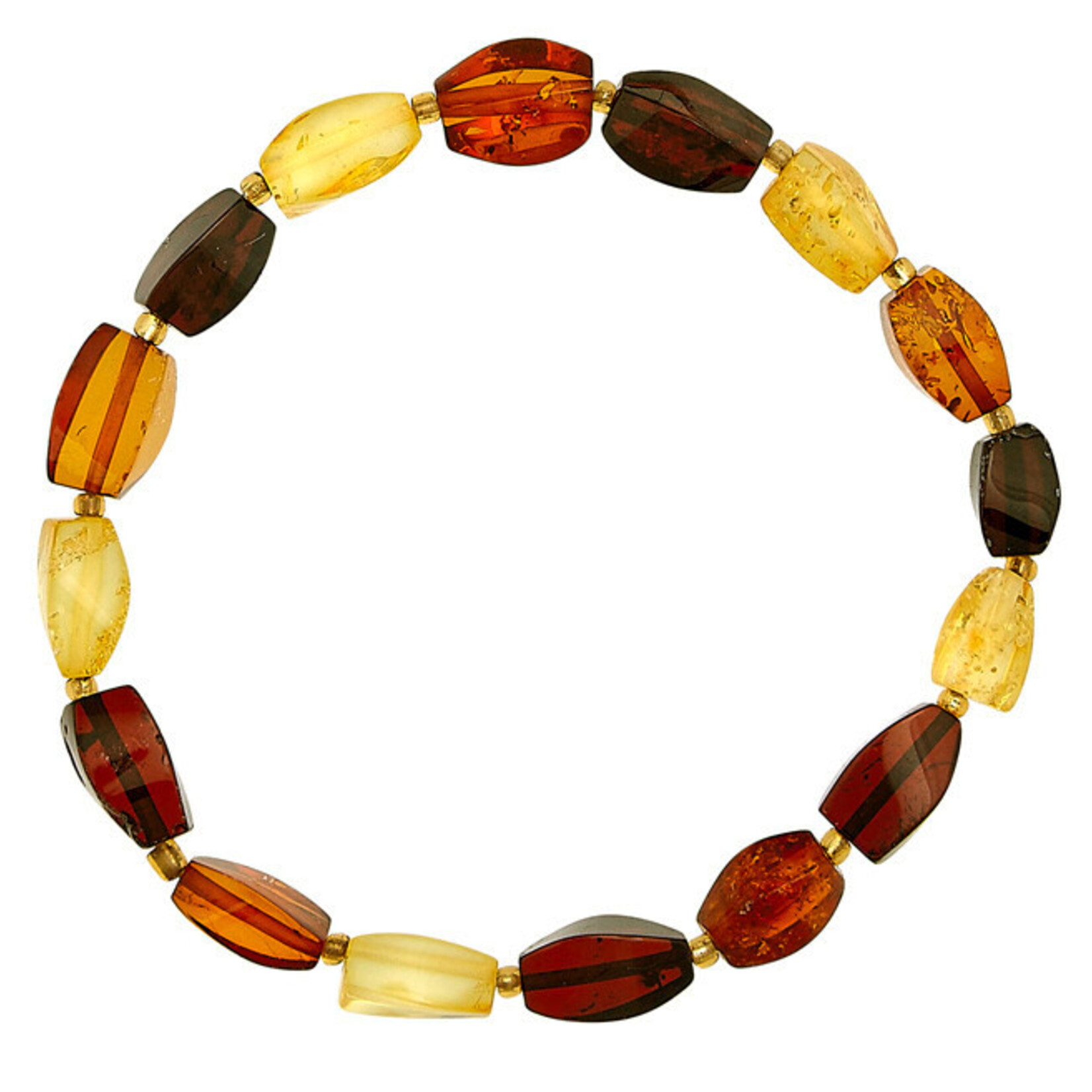 Amber Elastic Multi Amber Bead Bracelet