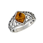 Amber Amber Filagree Ring