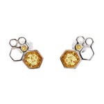 Amber Amber Striped Bee Studs