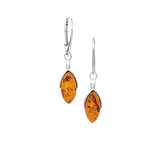 Amber Sterling Silver Amber Marquise Earrings