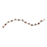 Amber Sterling Silver Honey Amber Ladybug Station Bracelet