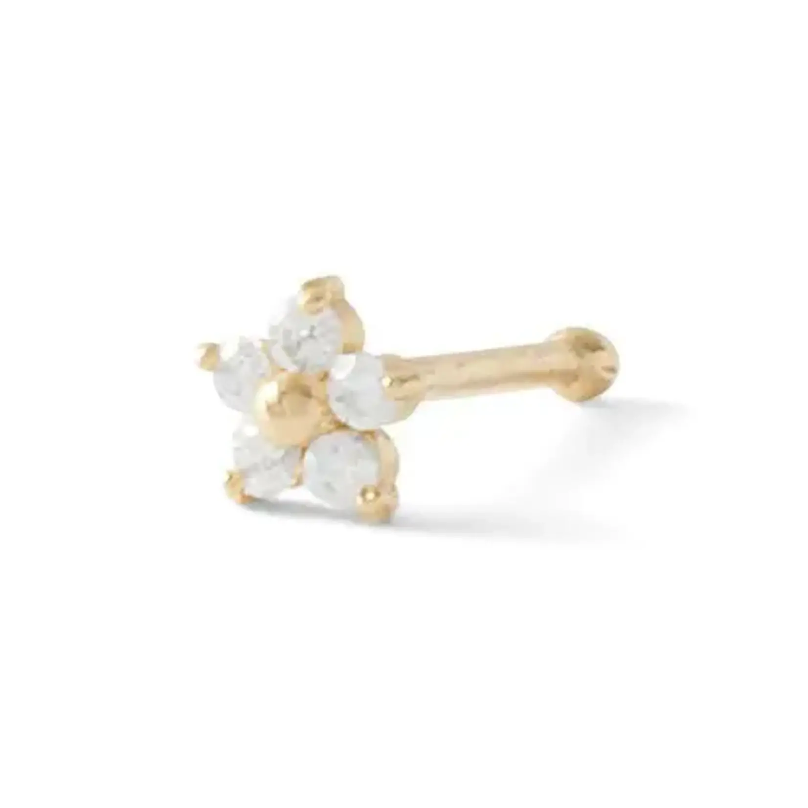 JTS Inc 14K CZ Flower Nose Ring