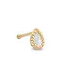 JTS Inc 14K Beaded CZ Pear Nose Ring
