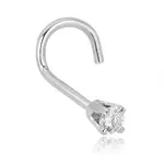 JTS Inc 14k WG Curve CZ Nose Ring