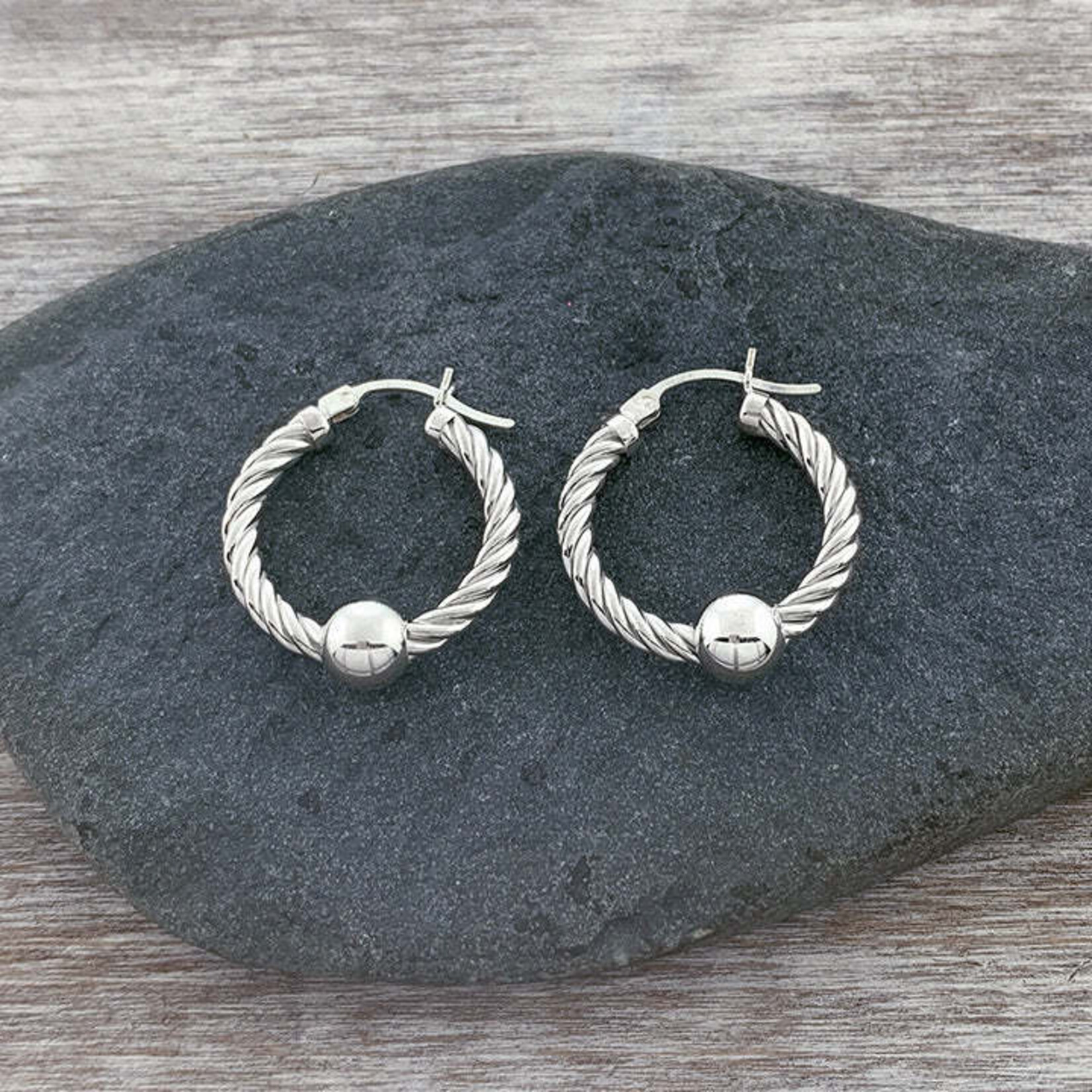 Cape Cod Sterling Silver 20mm Twist Wire Earrings
