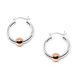 Cape Cod Sterling Silver/14K Rose Gold 15mm Bead Hoop Earrings