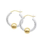 Cape Cod Sterling Silver 20mm Twist Wire Earrings w/14K YG Ball