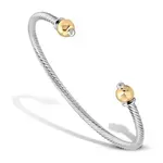 Cape Cod Sterling Silver Twist Wire Cuff 2 14K Bead Bracelet 7 inch