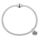 Cape Cod Sapphire & SS Bead on SS Bracelet 7 inch