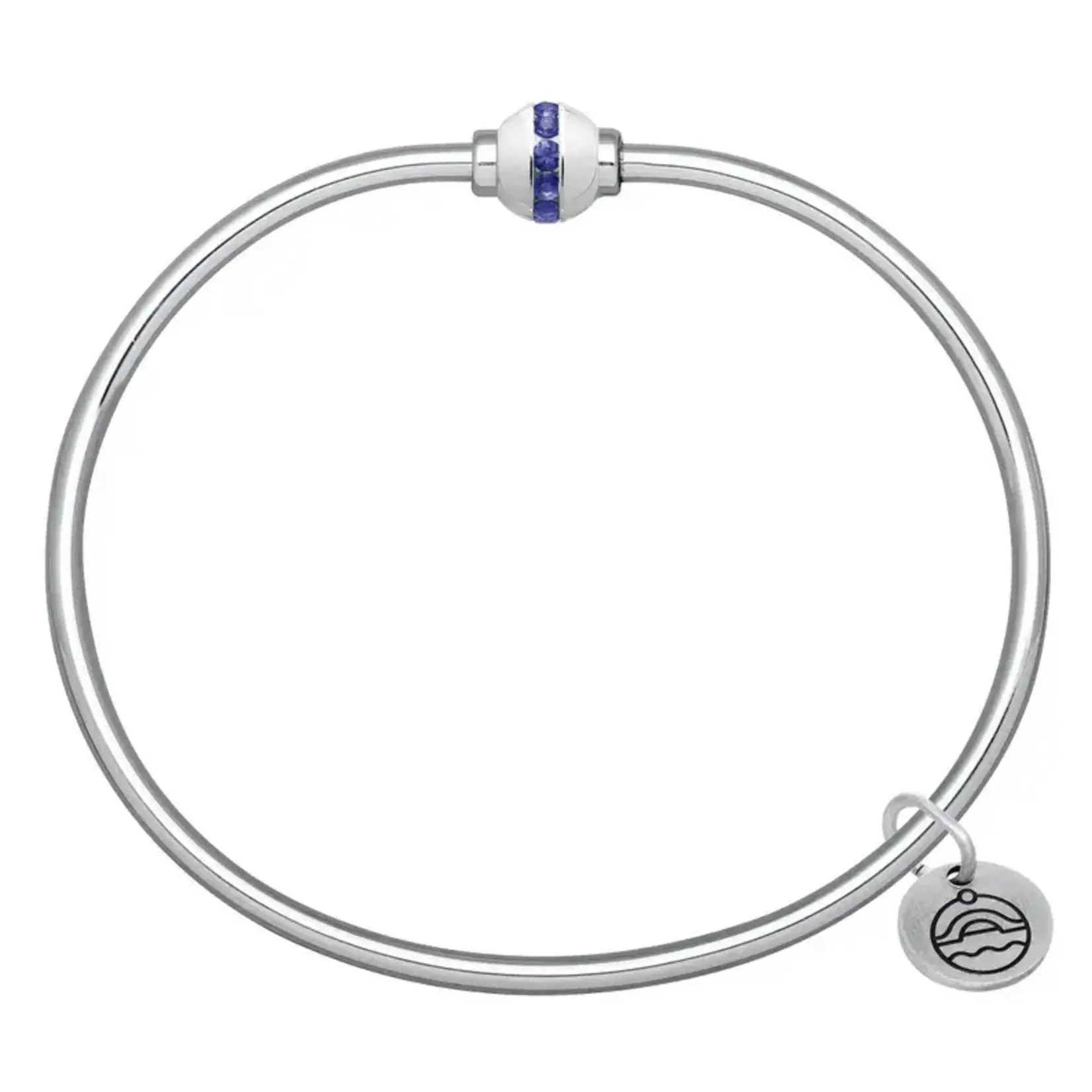 Cape Cod Sapphire & SS Bead on SS Bracelet 7 inch
