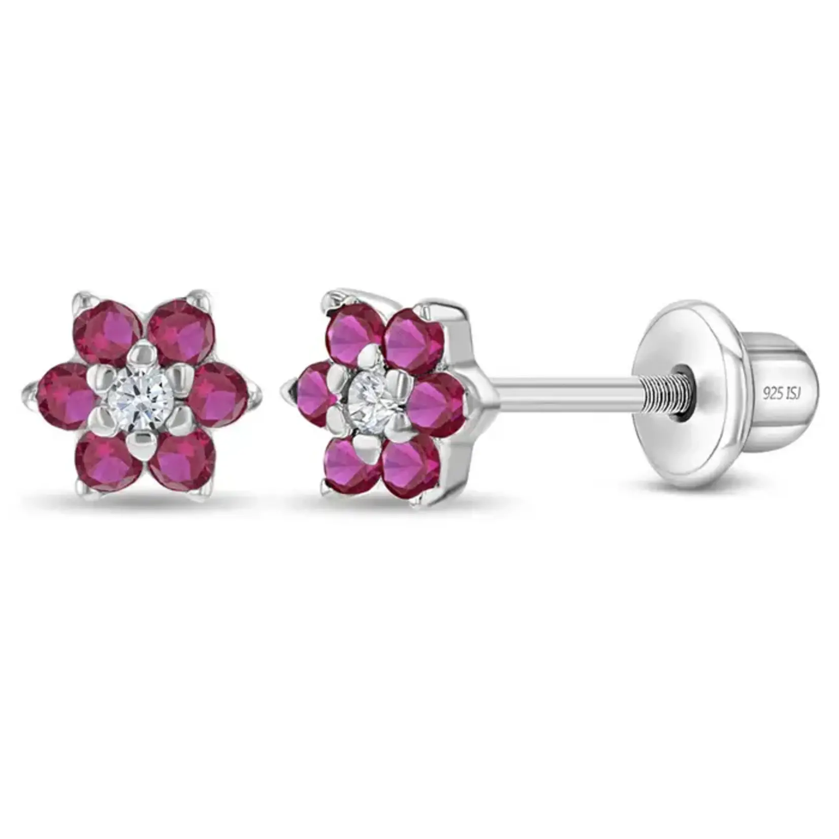 In Season SS Fuchsia CZ Cluster Earrings