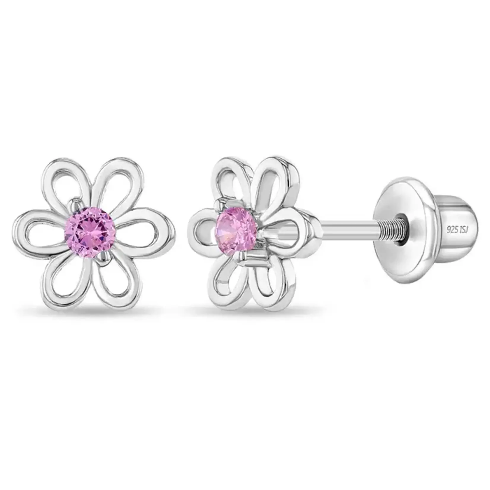 In Season SS Pink CZ Spring Flower Earrings