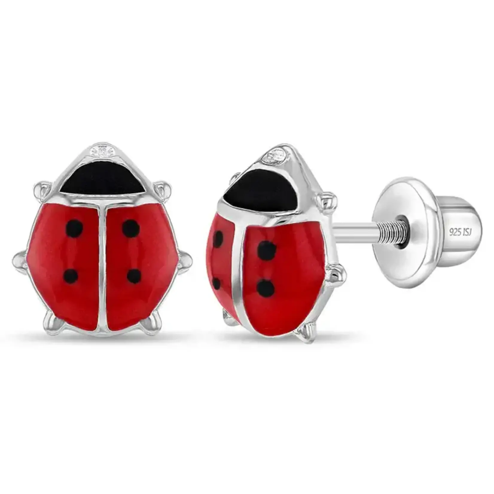 In Season SS Red Adorable Enamel Ladybug Earrings